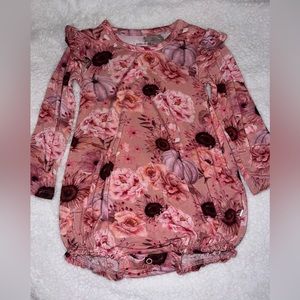Posh Peanut Pink Pumpkin Bubble Romper